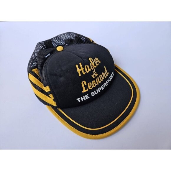 Vintage Hagler Vs. Leonard  The Superfight 1987 Boxing mesh Back Trucker Hat - Picture 2 of 8